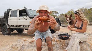 AN AUSSIE WEEKEND 🇦🇺 4x4fishing action mud crab  whole fish catch and cook [upl. by Lyrahc]