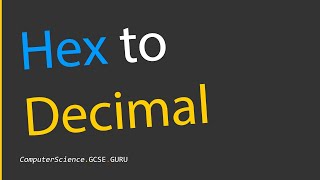 How to convert hexadecimal to decimal [upl. by Gelasias93]