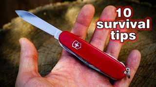 10 Wilderness Survival Tips with Swiss Army Knife  Bushcraft Skills [upl. by Charlena]