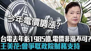 台電去年虧損1985億電價非漲不可？王美花：會爭取政院財務支持【CNEWS】 [upl. by Manda]