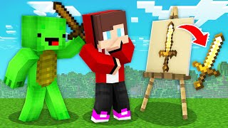 JJ Speedrunner VS Mikey Hunter But WHATEVER You DRAW You GET in Minecraft Maizen [upl. by Nnylatsyrc985]