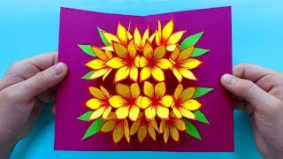 Basteln mit Papier  Pop Up Karten mit Blumen zum selber machen  Einfache Geschenkidee [upl. by Akir]