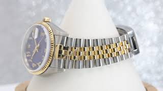 Rolex Datejust 16233 36MM Blue Diamond Dial With Two Tone Jubilee Bracelet [upl. by Akeihsal276]