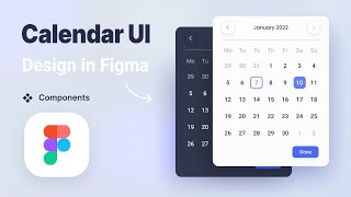 Functional Calendar Date picker UI Design in Figma  Interactive Components [upl. by Primo771]