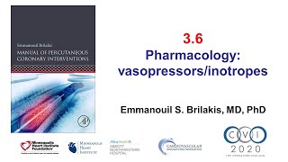 36 Manual of PCI  Pharmacology vasopressors and inotropes [upl. by Marola]