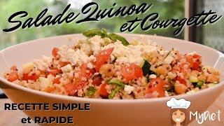 Salade végé  Quinoa Pois chiches Courgette Feta [upl. by Salguod]