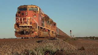 Huge Iron Ore Trains at Port Hedland Western Australia [upl. by Teplitz309]