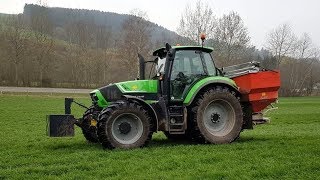 Zeitraffer Dünger Streuen mit Deutz Fahr 6210 C Shift Rauch Axera [upl. by Anitsyrc]