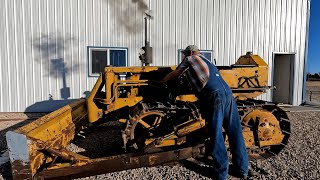 1952 Caterpillar D4 7U17655 toolbar dozer startup before the weather turns Episode 2U [upl. by Cence272]