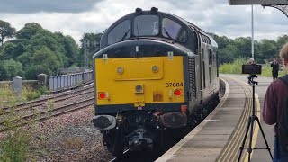 37 884 cepheus departing from Kilmarnock on 0M21 Kilmarnock bonnyton depot to Derby RTC [upl. by Yelrahc]