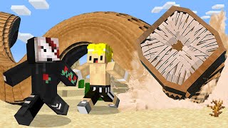 Sobrevivimos al Gusano Gigante en Minecraft [upl. by Yntruoc]