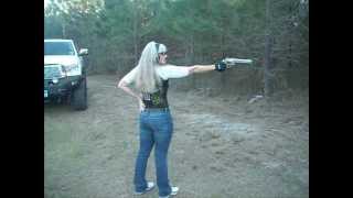 shooting 500 SMITH AND WESSON ONE HANDED TEXAS GAL Teri LaFaye Pistol Poet [upl. by Melinde]