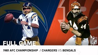 1981 AFC Championship Game Chargers vs Bengals  quotThe Freezer Bowlquot  NFL Full Game [upl. by Chipman]