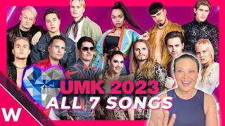 🇫🇮 UMK 2023 Reaction to all 7 songs from American Eurovision fan [upl. by Macswan666]