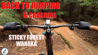 Back to jumping amp CRASHING Sticky Forest Wanaka NZ [upl. by Yemarej]