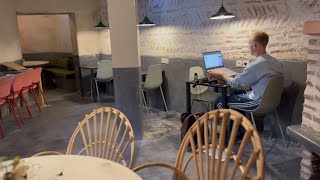 Remote Working in Pikala Cafe Marrakech Morocco  Unravel Travel TV [upl. by Tingey]