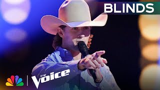 Cowboy Rowdy Shea Shows Guts with quotYou Shouldnt Kiss Me Like Thisquot  The Voice Blind Auditions [upl. by Otter]