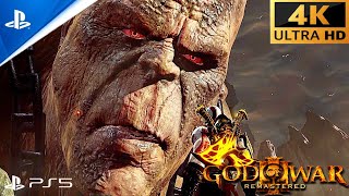 God of War III RemasteredPS5  Kratos Vs Cronos Boss Fight 4k ultra HD [upl. by Yeleek]