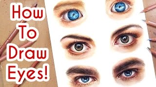 DRAWING EYES PART 1 Coloured Pencil Drawing Tutorial Episode 6 [upl. by Mollie]