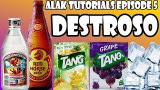 Pinoy Cocktail DESTROSO GIN MIX Red Horse  Gin  Alak Tutorials 105 [upl. by Ahsinar868]