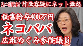 【84最新2本立て】400万円詐欺搾取の広瀬めぐみ議員強制捜査で真っ黒退場せよ！【政治AI解説・口コミ】 [upl. by Alahs]