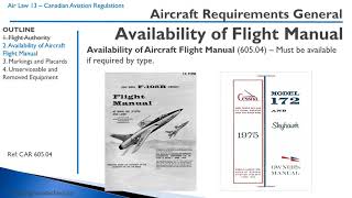 Air Law 13  Aircraft Requirements General [upl. by Jammin264]