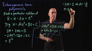 Inhomogeneous term polynomials  Lecture 23  Differential Equations for Engineers [upl. by Inad]