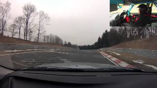 Modded E36 328i with Nitron vs 2013 Subaru BRZ on two laps of Nürburgring VLN circuit DN7 [upl. by Melena52]