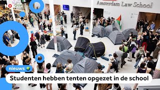 Protesten bij universiteiten tegen oorlog Gaza [upl. by Nomael]