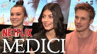 Medici The Magnificent  Alessandra Mastronardi Synnøve Karlsen amp Bradley James Interviews [upl. by Thin]