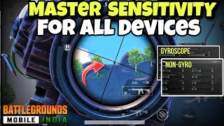 BGMI MASTER sensitivity for All Devices for Gyro amp Non Gyro Players  Zero Recoil Sensitivity  PUBG [upl. by Koorb]