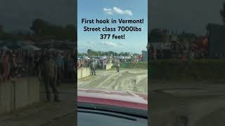 My first pull in vermont toyota tundra 57 in 7000lb street 377 feet 20mph 💪🏁 2nd place win 🏅 [upl. by Ambrosio]