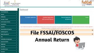 How to file Fssai Annual Return online  Foscos Annual Return  Fssai Nil Annual Return fssai [upl. by Hyacintha234]