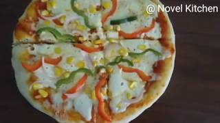 Pizza without oven  Homemade pizza  Veg pizza [upl. by Reggy]