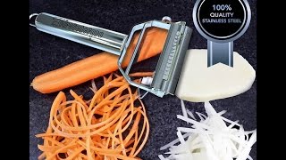 Firstchefpro Ultra Sharp Dual Julienne Peeler amp Vegetable Peeler [upl. by Ardy]