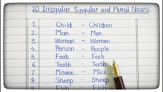 20 Irregular Singular Plural Nouns  Singular and Plural  Learn English [upl. by Jelena511]