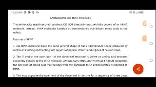 Anticodon and tRNA [upl. by Lletram323]