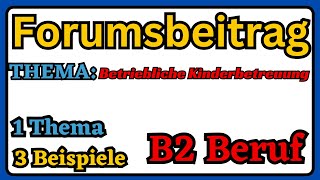 Forumsbeitrag B2 Beruf Betriebliche Kinderbetreuung dtb b2beruf [upl. by Lizned]