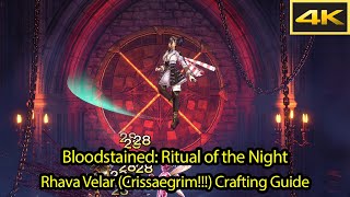 Rhava Velar Crissaegrim Recipe  Crafting Guide 4k 60fps  Bloodstained Ritual of the Night [upl. by Nerrual]