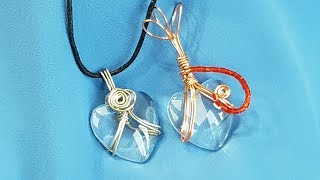 Camdan Kalp Kolye Ucu Yapımı  DIY Wirework Glassheart Pendant [upl. by Acisej]