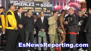 ggg golovkin vs willie monroe jr epic faceoff and weigh in  EsNews [upl. by Atekahs]