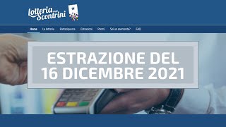 Lotteria degli scontrini estrazione del 16 dicembre 2021 i biglietti vincenti [upl. by Yentuoc]