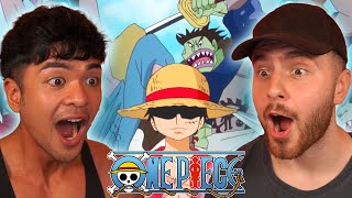 LUFFY BODIES 50000 FISHMEN  One Piece Episode 554  555 REACTION  REVIEW [upl. by Yllatan]