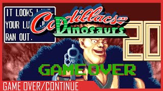 Cadillacs and Dinosaurs Game OverContinue ArcadeMAME [upl. by Litsyrk200]