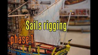 HMS Endeavour  part 46 Sails Rigging phase 1 [upl. by Anaidirib803]