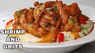 You’ve Got To Try This Cajun Shrimp and Sweet Grits Chef kiss 🤤  Southern Shrimp and Grits Recipe [upl. by Wey]