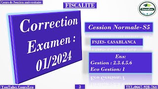 Correction examen fiscalité session 012024 [upl. by Bergeman885]