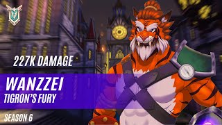 227K DAMAGE WANZZEI TIBERIUS PALADINS COMPETITIVE SEASON 6 TIGRON’S FURY [upl. by Erdnua]