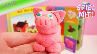 PlayDoh Rosa Schweinchen  Aus Knete niedliche Tiere formen  Demo [upl. by Aryt85]