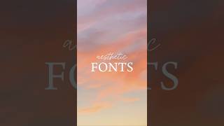 aesthetic fonts for your next design project ✨design aesthetic fonts art typo typography [upl. by William]